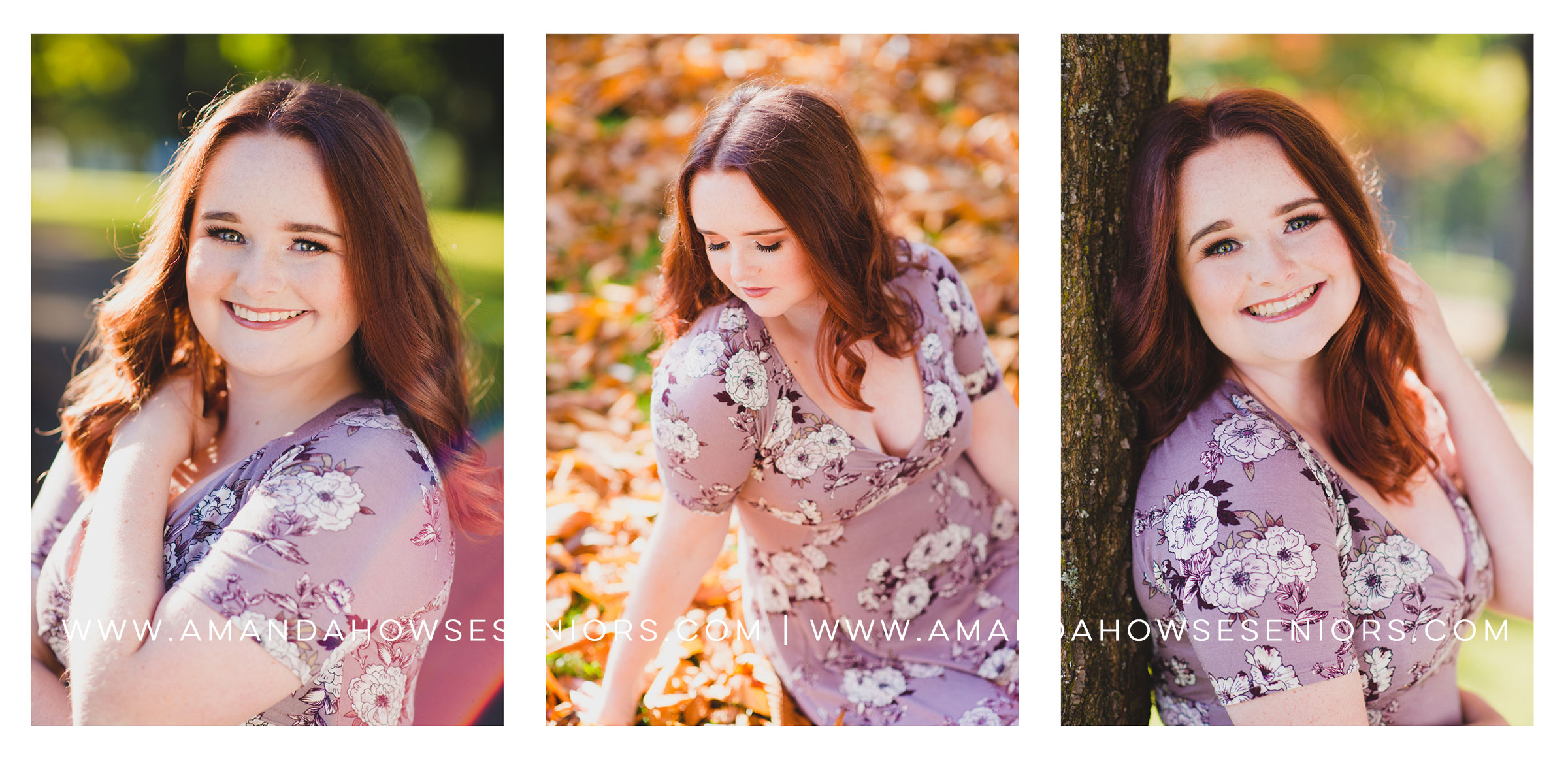 High school senior portraits at Wright Park in Tacoma in the fall leaves.
