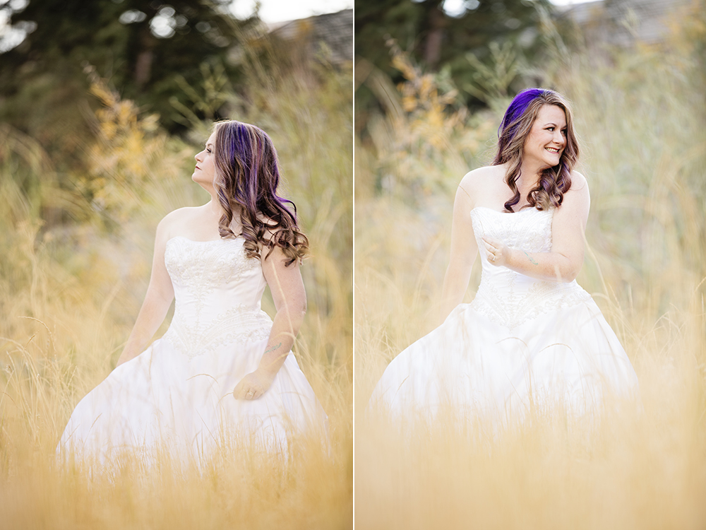 Meet the Photographer Amanda Howse | Anniversary Portraits with Wedding Dress & Purple Hair | Tacoma Senior Portrait Photographer