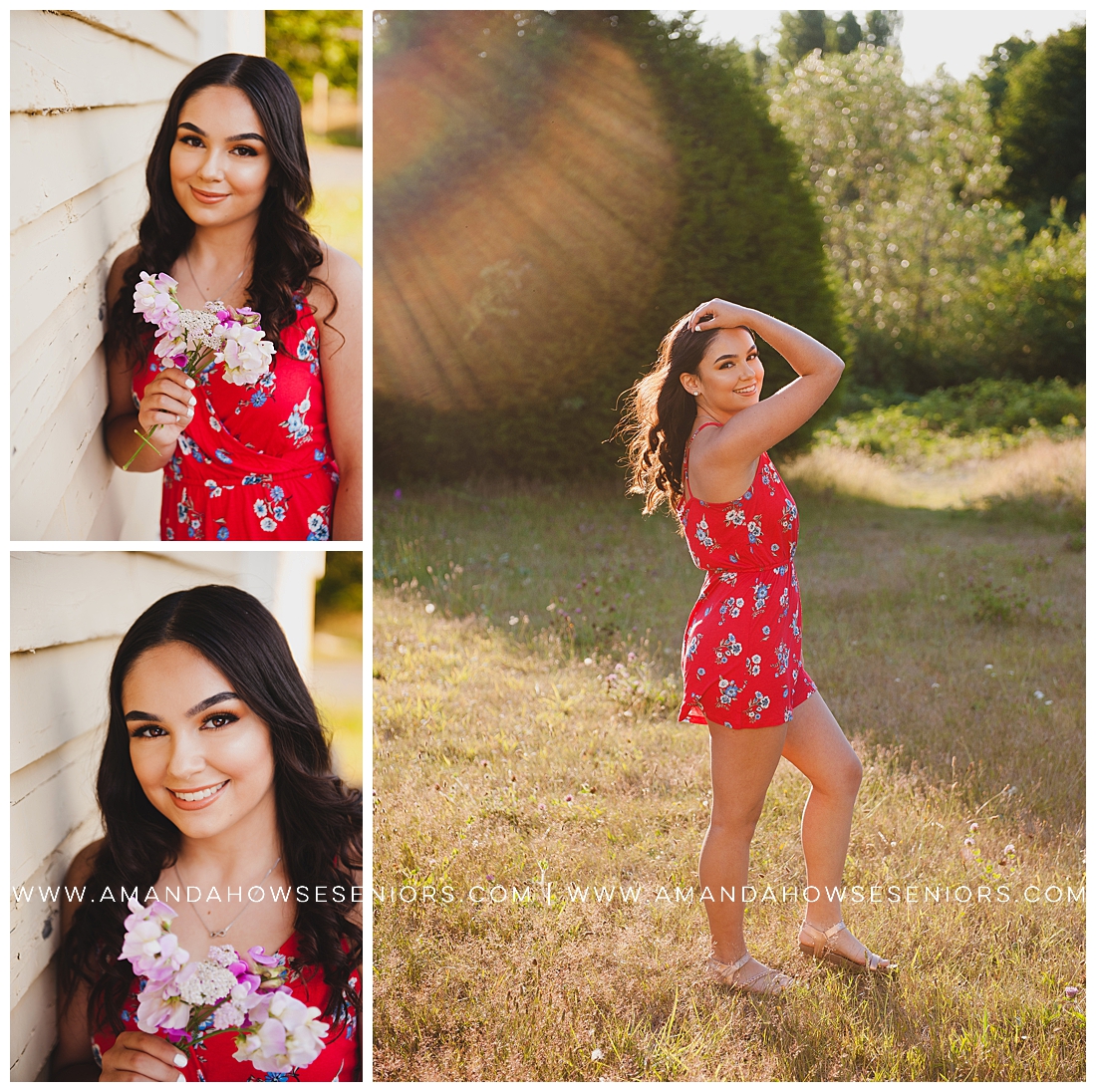 Summer Senior Portraits in Seattle Holding a Bouquet of Flowers Photographed by Tacoma Senior Photographer Amanda Howse
