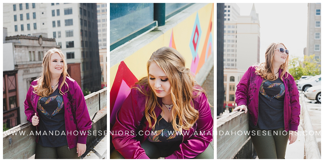 Downtown Tacoma Senior Portraits with Bold Colors and Fun Outfits Photographed by Tacoma Senior Photographer Amanda Howse