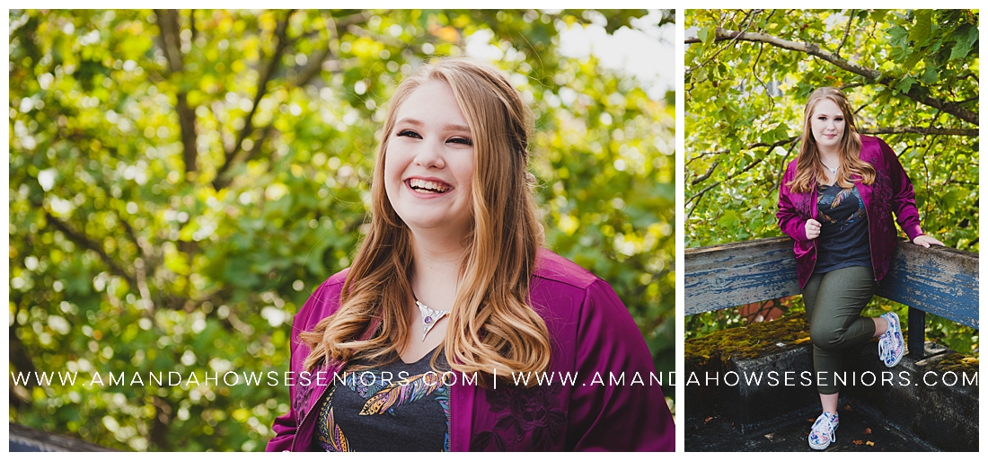 Downtown Tacoma Senior Portraits with Greenery and Bold Outfit Inspo Photographed by Tacoma Senior Photographer Amanda Howse
