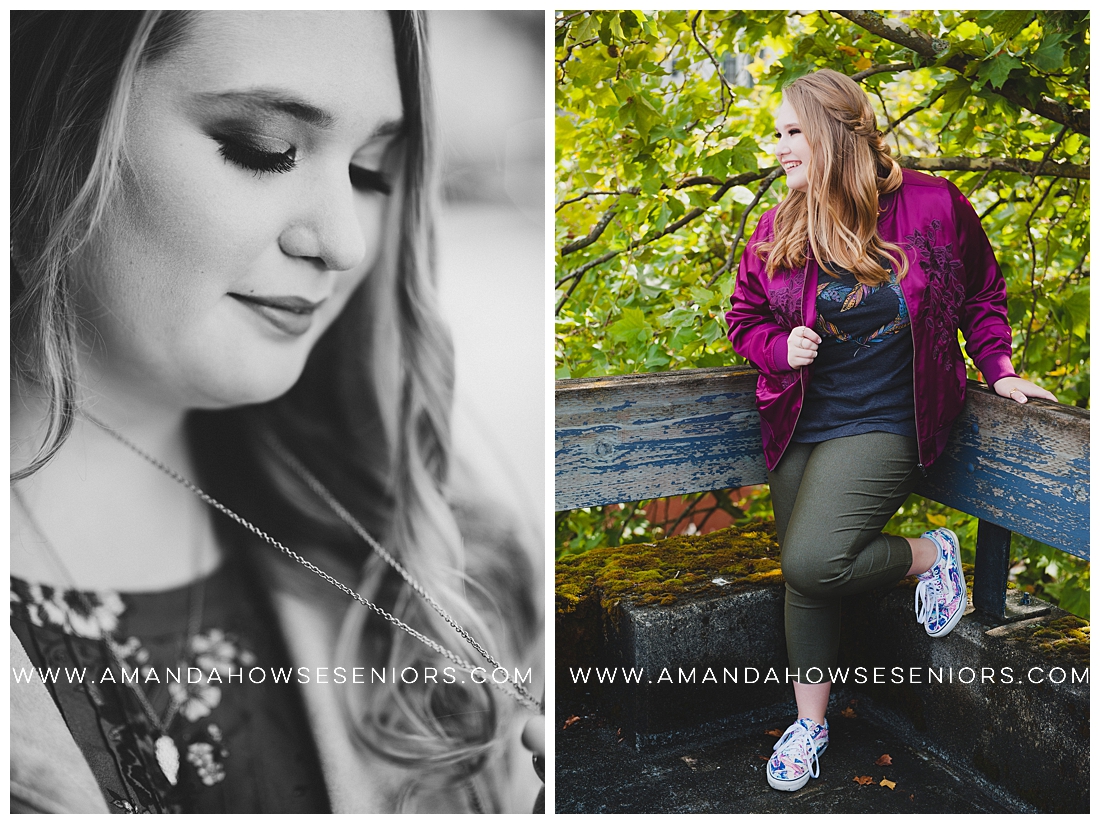 Modern Senior Portraits in Downtown Tacoma with Fun Accessories and Outfit Inspiration Photographed by Tacoma Senior Photographer Amanda Howse
