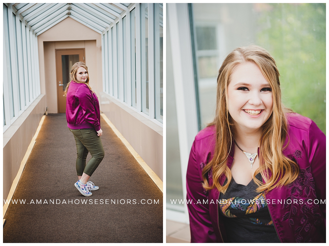 Museum of Glass Senior Portraits in Downtown Tacoma with Colorful Outfits and Modern Style Photographed by Tacoma Senior Portrait Photographer Amanda Howse