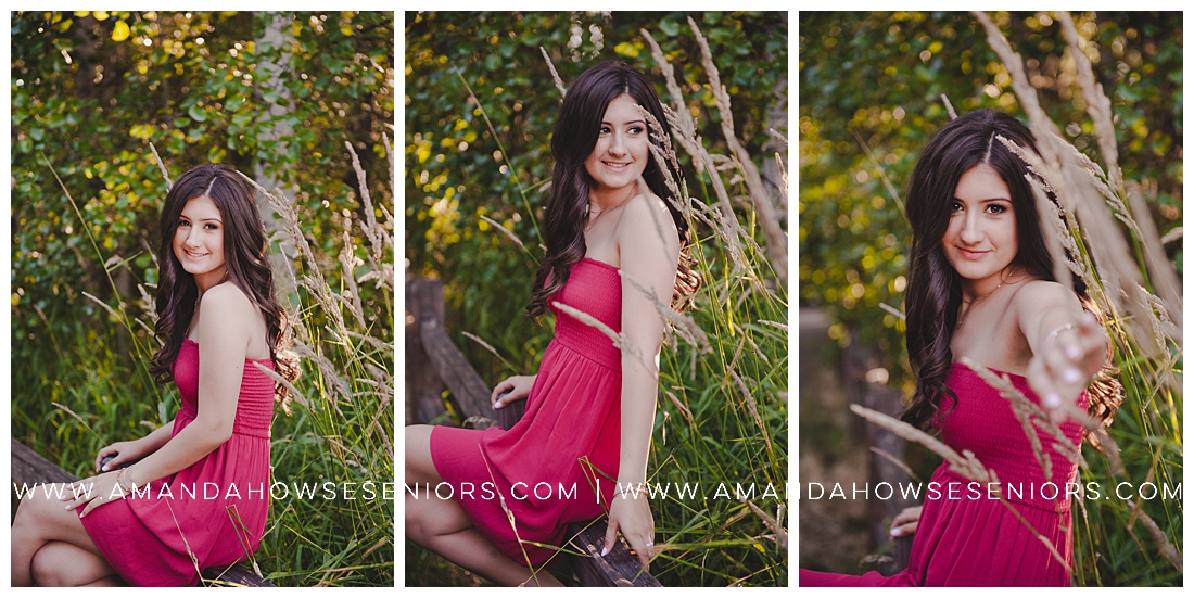 Ft. Stilly Senior Portrait Session with Casual Red Dress and Wheat Field Photographed by Tacoma Photographer Amanda Howse
