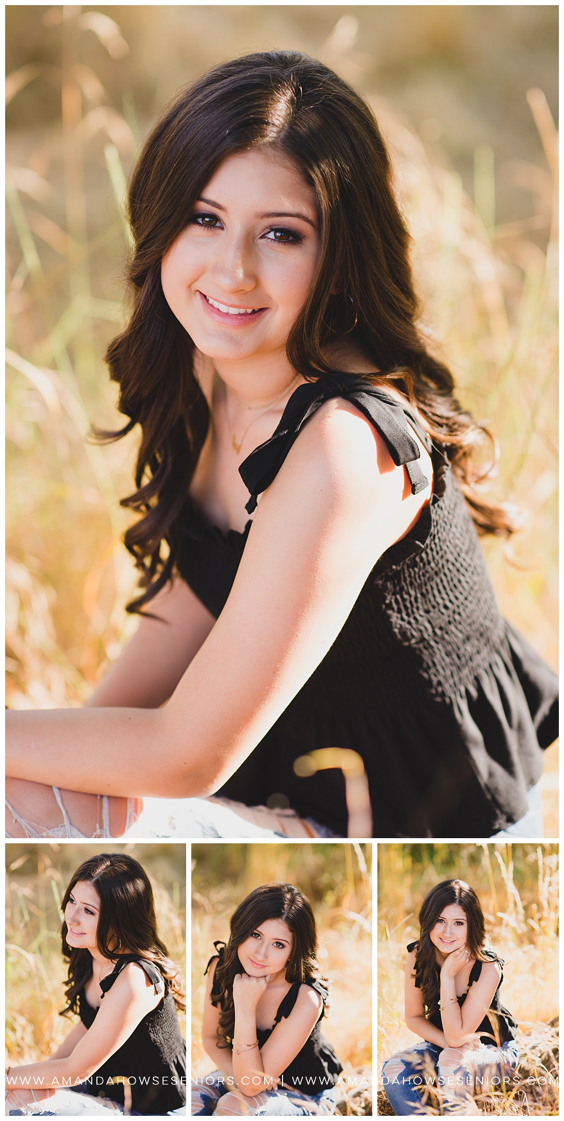 Cute Senior Portraits in Golden Grass Field in Ft. Stilly Photographed by Tacoma Senior Photographer Amanda Howse