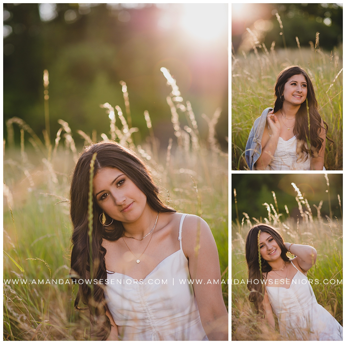 Golden Wheat Field Senior Portraits at Golden Hour with Cute Outfit Inspiration Photographed by Tacoma Senior Photographer Amanda Howse