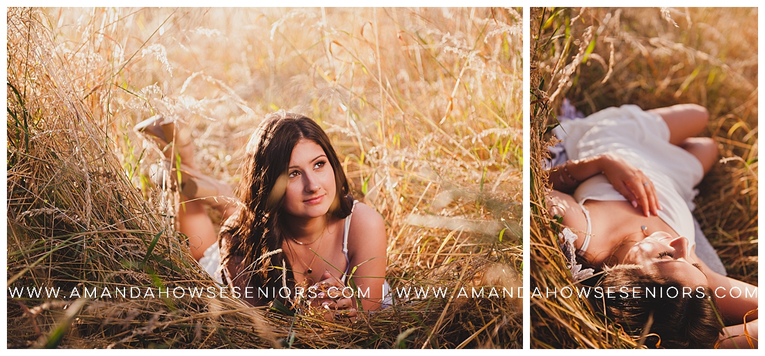 Rustic Senior Portraits Laying in a Wheat Field in a Little White Dress Photographed by Tacoma Senior Photographer Amanda Howse