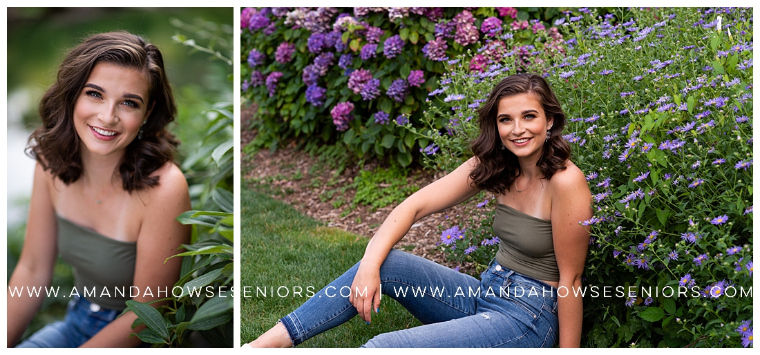 Relaxed Senior Portraits with Gorgeous Hydrangeas in Kubota Garden | Amanda Howse Photography