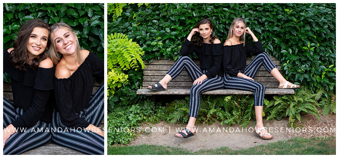 BFF Senior Portrait Session with Matching Outfits in Kubota Garden Photographed by Tacoma Senior Portrait Photographer Amanda Howse