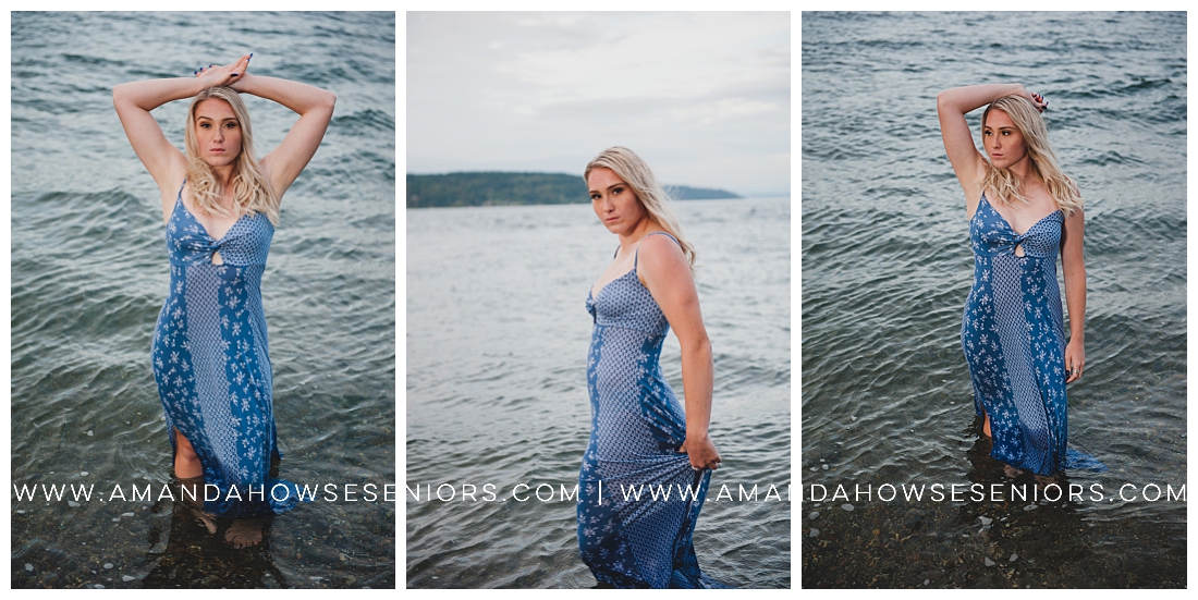 Adventurous Tacoma Senior Portraits on the Beach and in the Water Photographed by Senior Photographer Amanda Howse