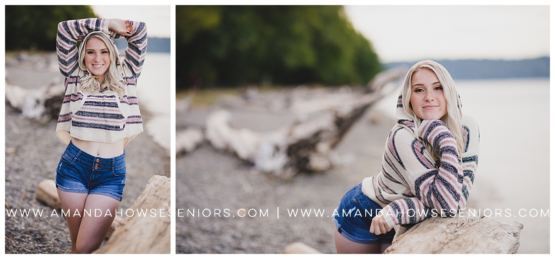 Tacoma Beach Portraits of Carefree Senior Photographed by Amanda Howse