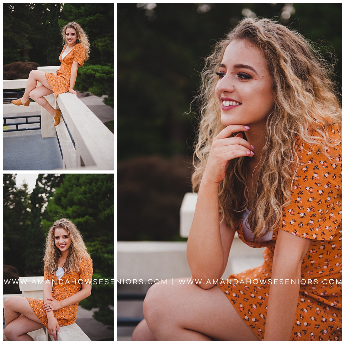 Boho Chic Senior Portraits with Yellow Floral Dress and Cute Poses Photographed by Tacoma Senior Photographer Amanda Howse
