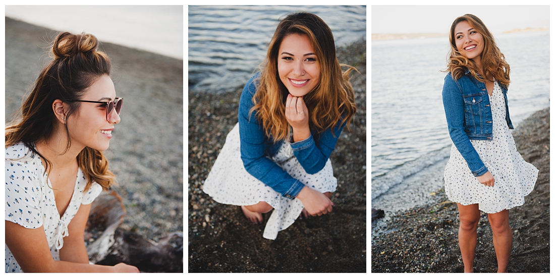 Cute Summer Senior Portraits with Top Knot and Jean Jacket Photographed by Tacoma Senior Photographer Amanda Howse