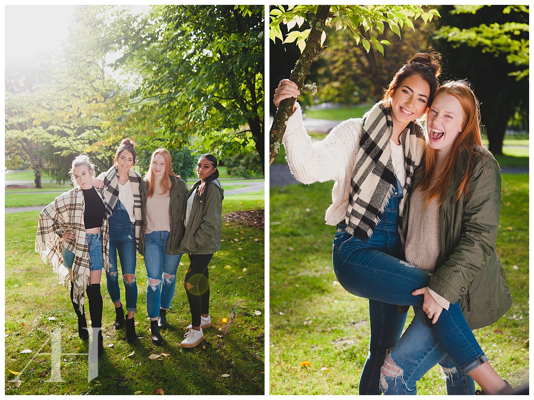 Fun and Playful Senior Portraits with a group of Close Friends Photographed by Tacoma Senior Photographer Amanda Howse