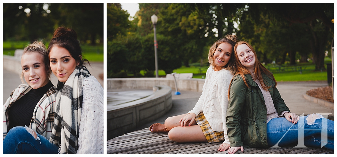 Cute Senior Portraits with Best Friends Photographed in Wright Park by Amanda Howse Photography