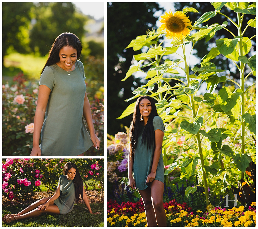 Senior Portraits with Sunflowers in Tacoma photographed by Amanda Howse