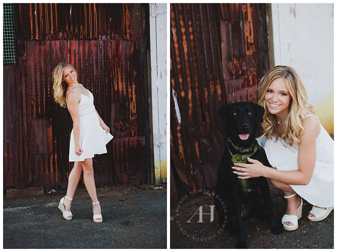 Cute Senior Portraits with Dog photographed by Tacoma Senior Portrait Photographer Amanda Howse