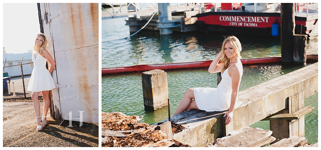 Cute Waterfront Senior Portraits in Tacoma Photographed by Amanda Howse Photography