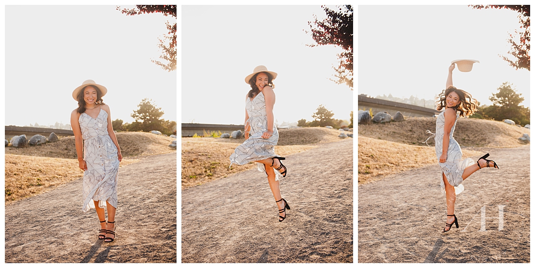 Senior Portraits with fun poses and jumping in Tacoma photographed by Amanda Howse