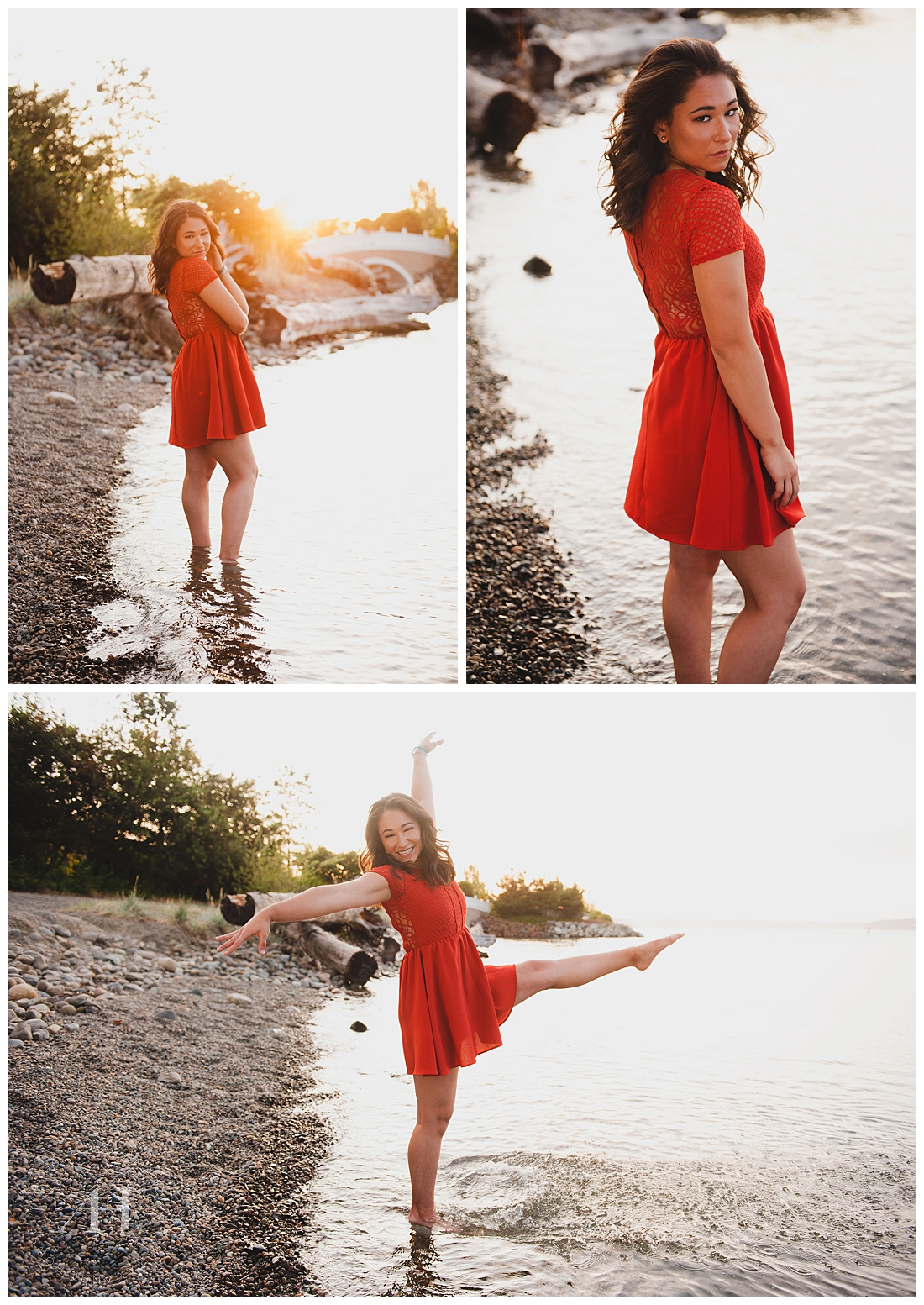 Dance inspired senior portraits on the beach in Tacoma photographed by senior Photographer Amanda Howse