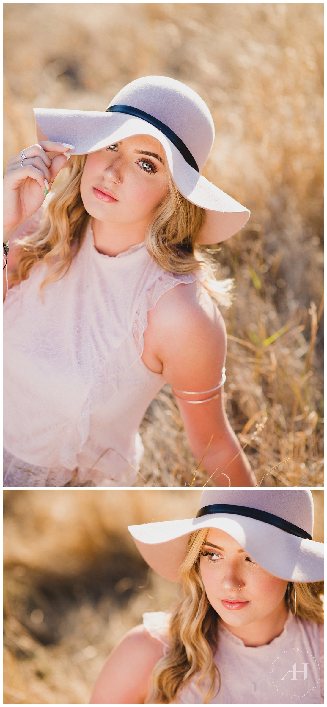 The Best Accessories for Senior Portraits, a trendy hat, arm cuff, and tank top, photographed by Tacoma Senior Portrait Photographer Amanda Howse