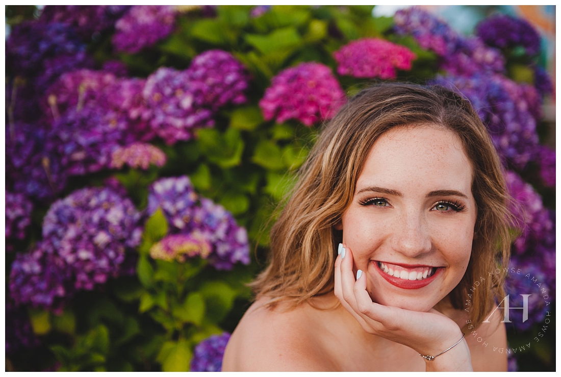 Summer Senior Portraits in Pt. Defiance with Flowers photographed by Tacoma Senior Photographer Amanda Howse