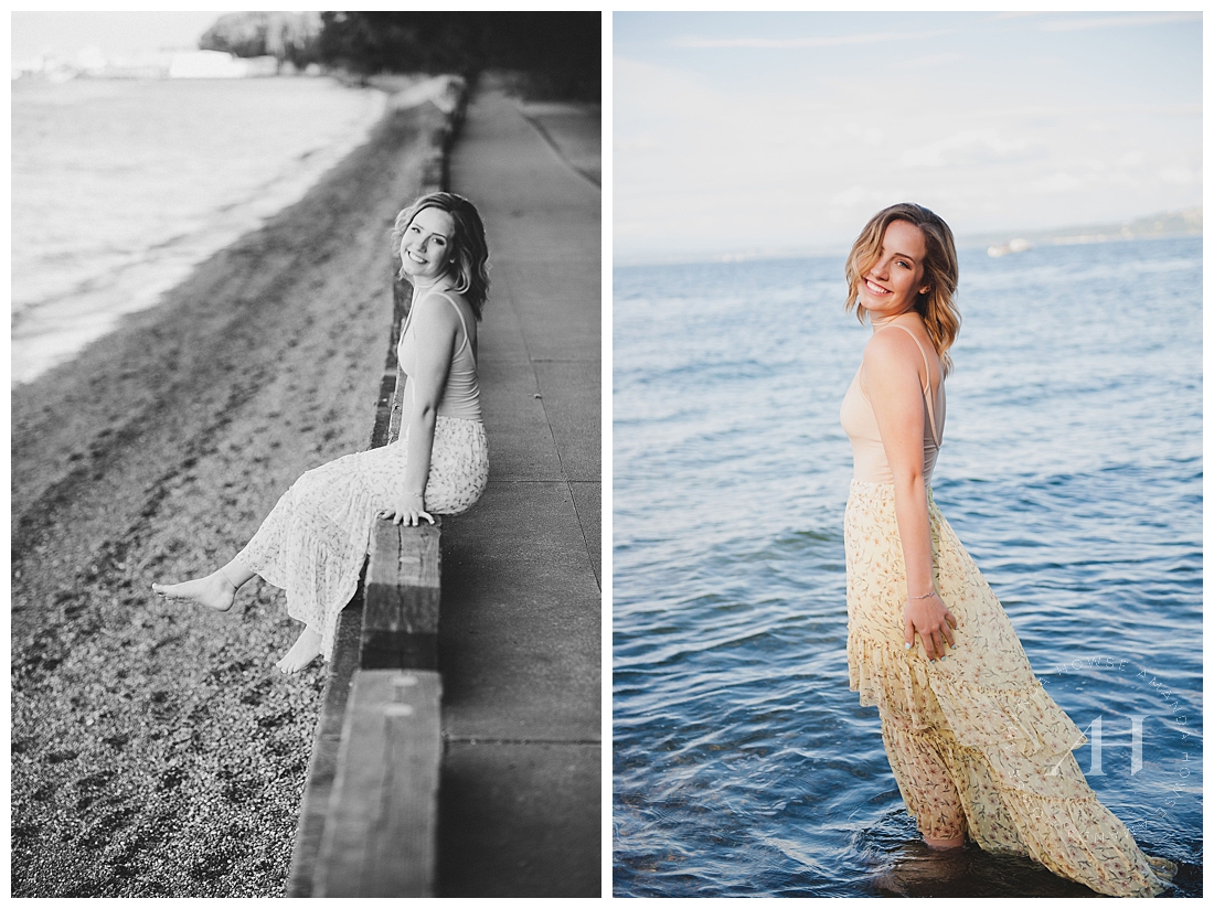 Beautiful Senior Portraits on the Beach and in the Water photographed by Tacoma Senior Photographer Amanda Howse