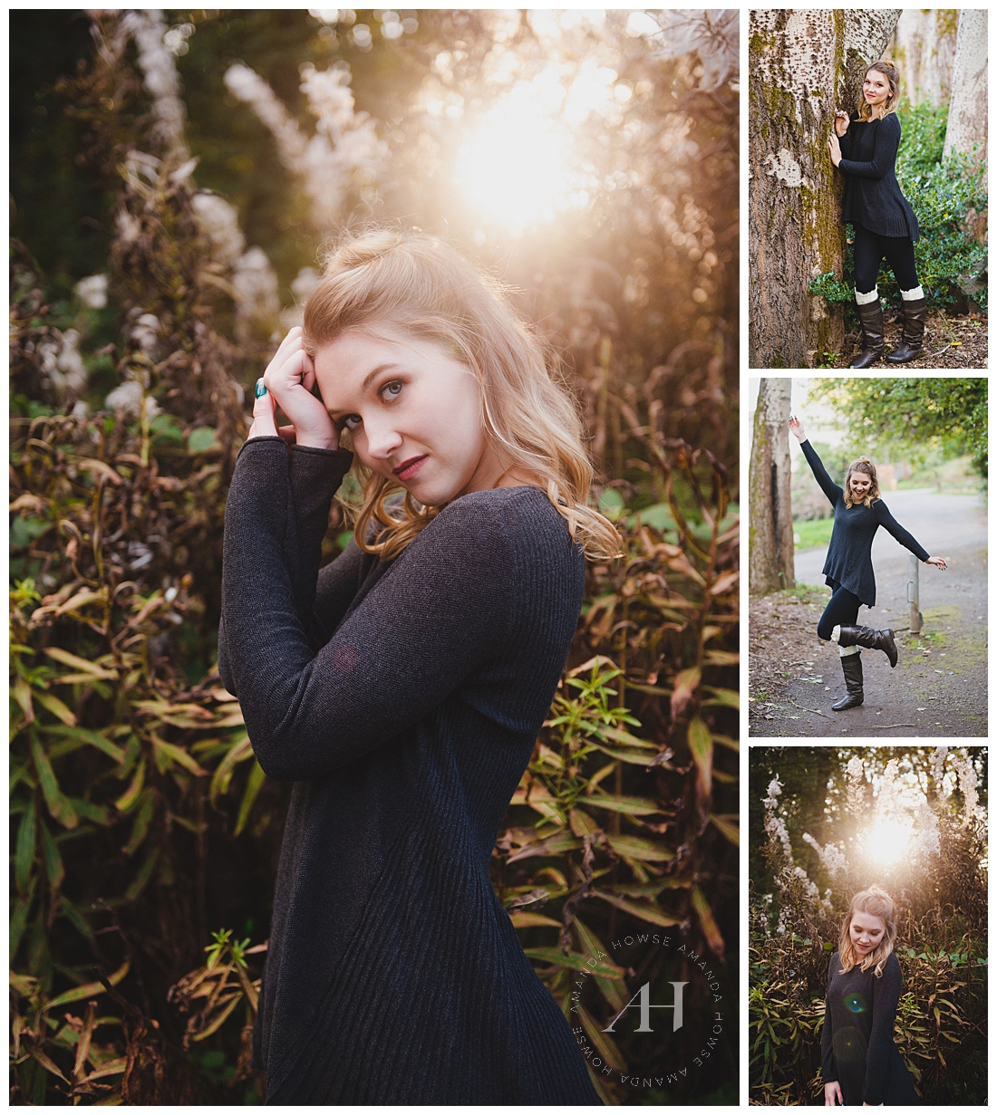 Fall Senior Portrait Session in a Garden with Gorgeous Light Photographed by Tacoma Senior Photographer Amanda Howse