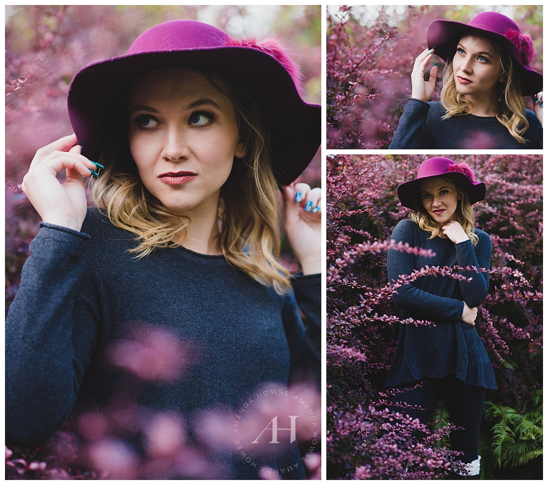 Kubota Garden Fall Senior Portrait Session with Flowers and the Best Accessories Photographed by Amanda Howse