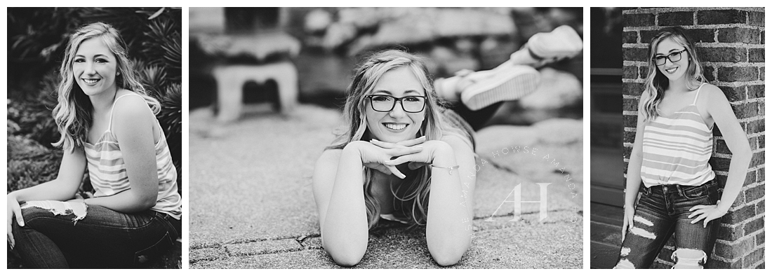 Cute Senior Portraits with Glasses and Casual Outfit Ideas Photographed by Tacoma Senior Photographer Amanda Howse
