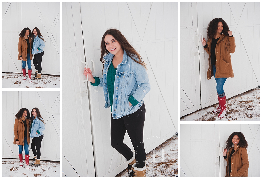 Cute senior portraits in the winter with outfit inspiration Photographed by Tacoma Senior Photographer Amanda Howse