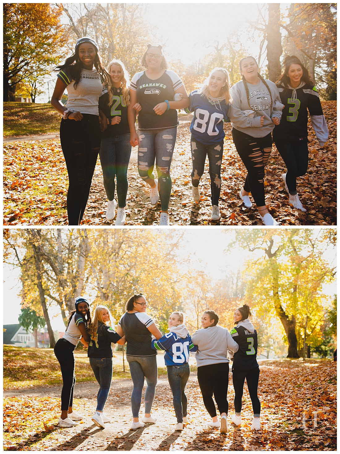Sunny Park Portraits in Tacoma for Seahawks Themed Portrait Session photographed by Amanda Howse