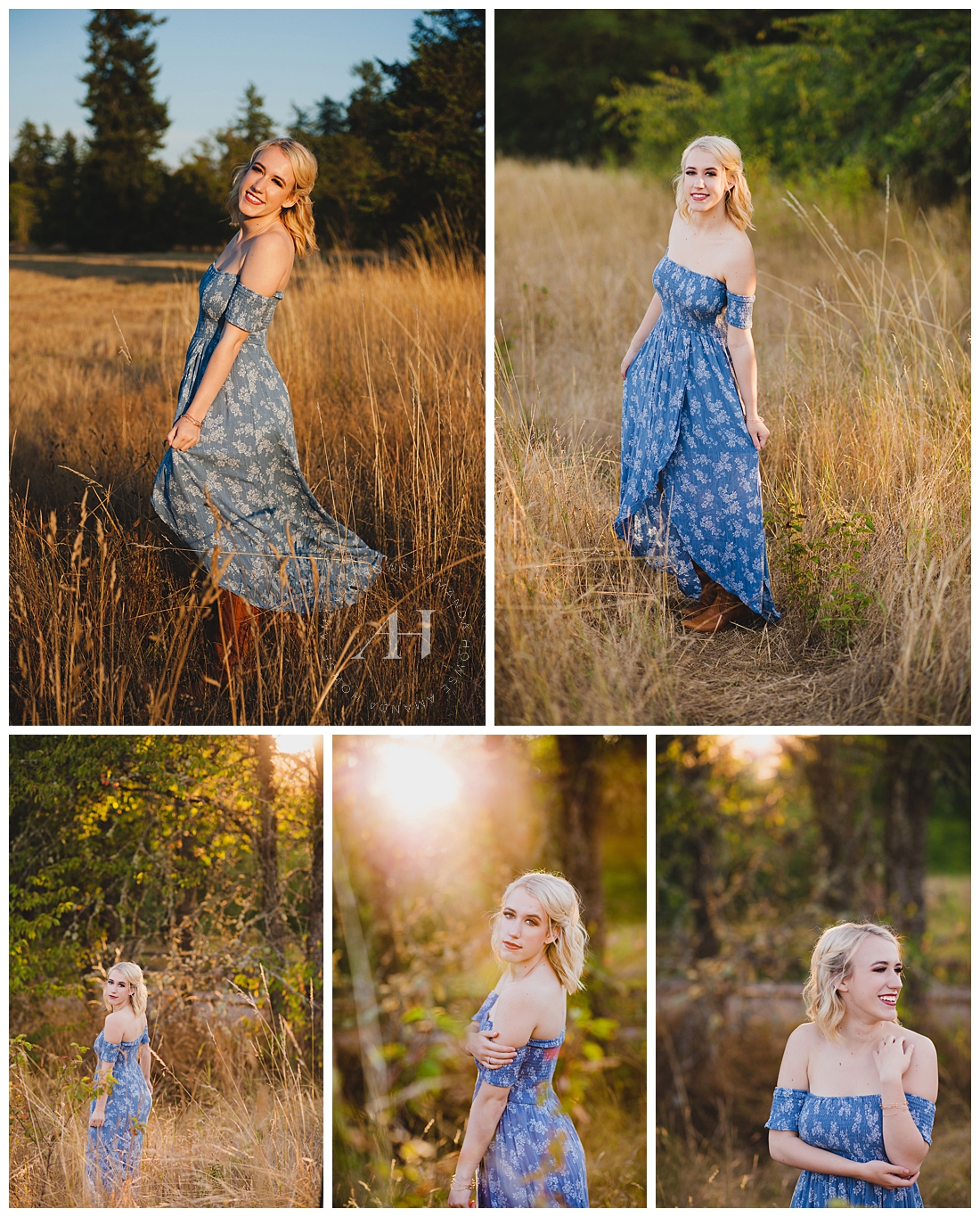 Fort Steilacoom Senior Portrait Session with Golden Light and Country Style Photographed by Tacoma Senior Photographer Amanda Howse