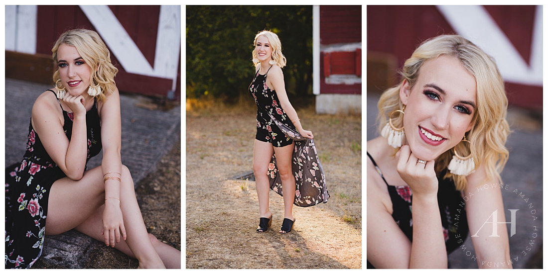 Fun Poses for Senior Portraits in Fort Steilacoom with Country Style Outfits Photographed by Tacoma Senior Photographer Amanda Howse