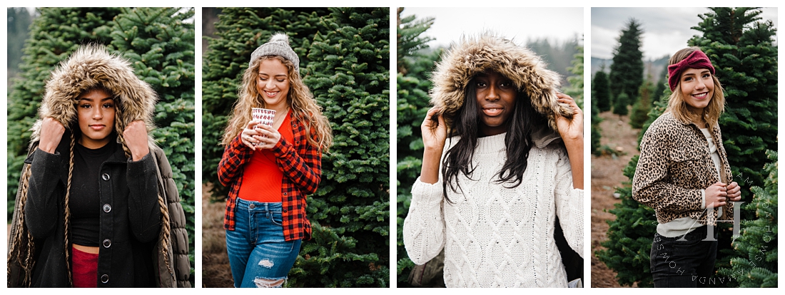 Winter Outfit Ideas for Holiday Portraits Photographed by Tacoma Senior Photographer Amanda Howse