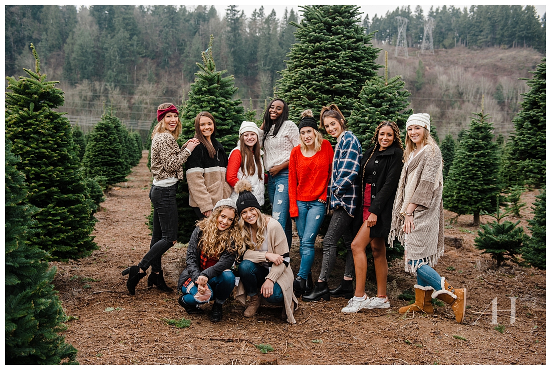 Cozy Winter Portrait Session with Christmas Trees Photographed by Tacoma Senior Photographer Amanda Howse