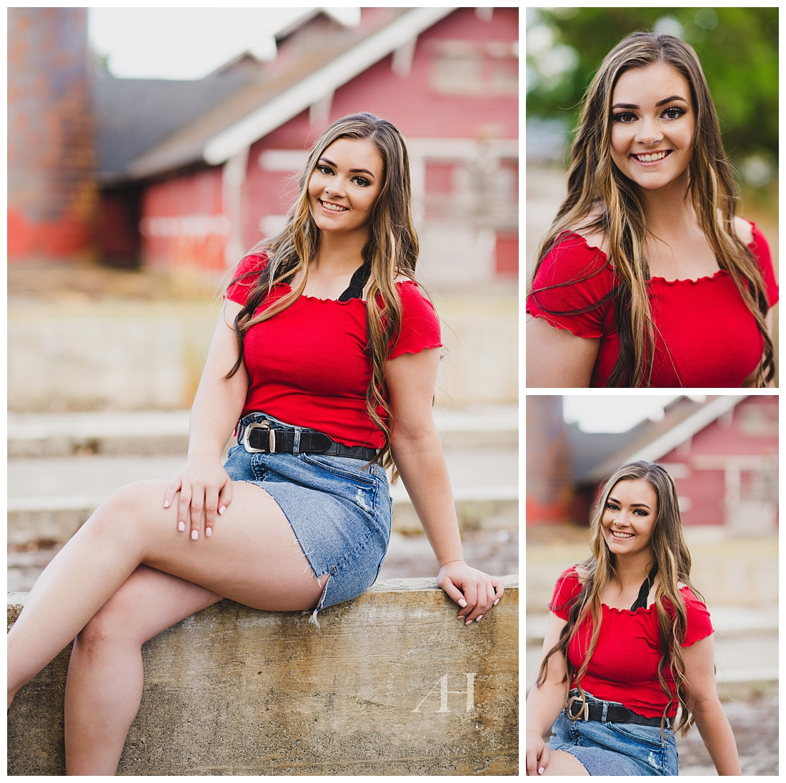 Senior Portraits with Rustic Red Barn at Ft Stilly Photographed by Tacoma Senior Photographer Amanda Howse