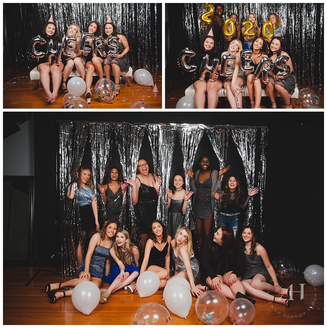 Festive New Year's Eve Themed Photoshoot in Tacoma Studio photographed by Amanda Howse