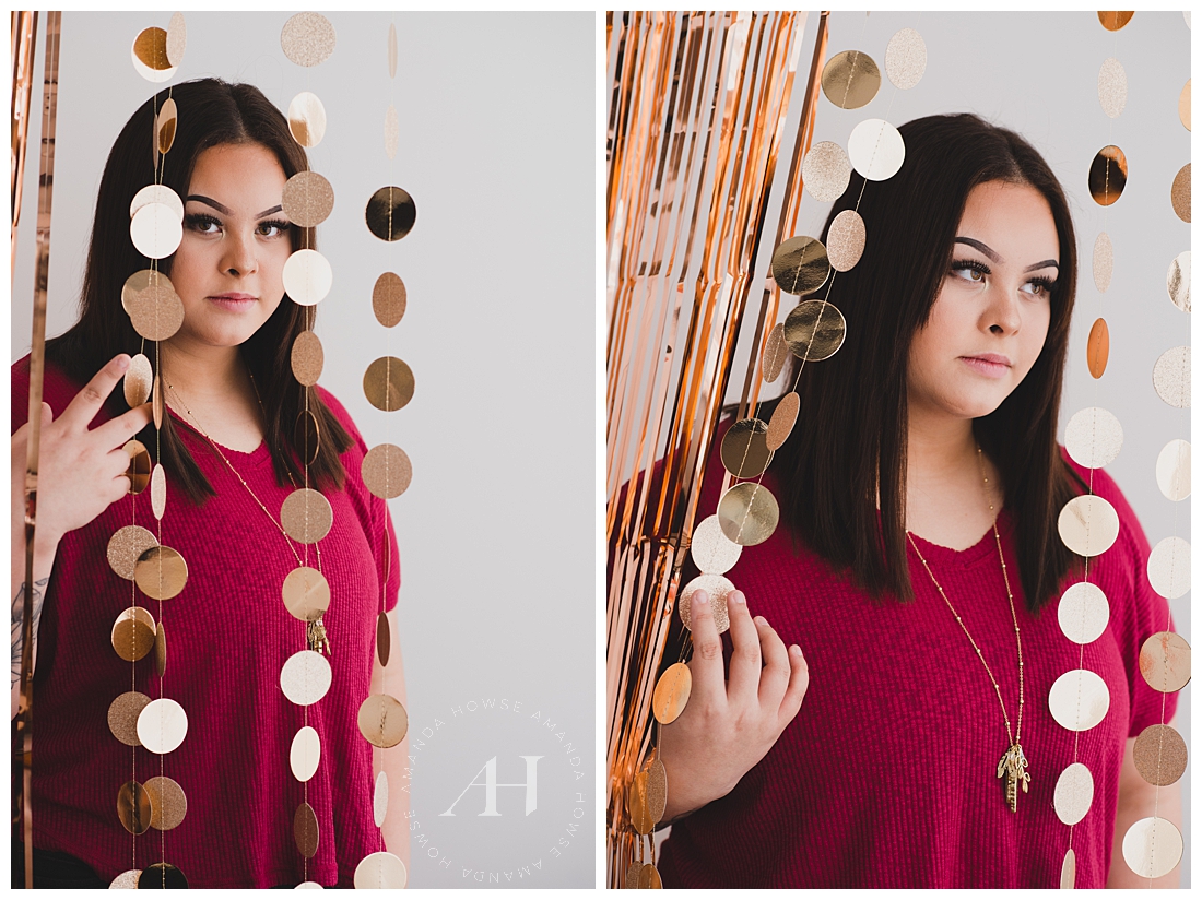 Glam Senior Portraits in the Studio for Valentine's Day | Photographed by Tacoma Senior Photographer Amanda Howse
