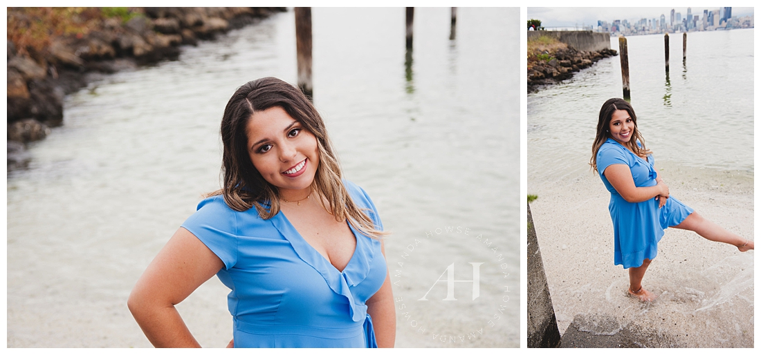 Senior Portraits by the Water in Alki Beach Photographed by Tacoma Senior Photographer Amanda Howse