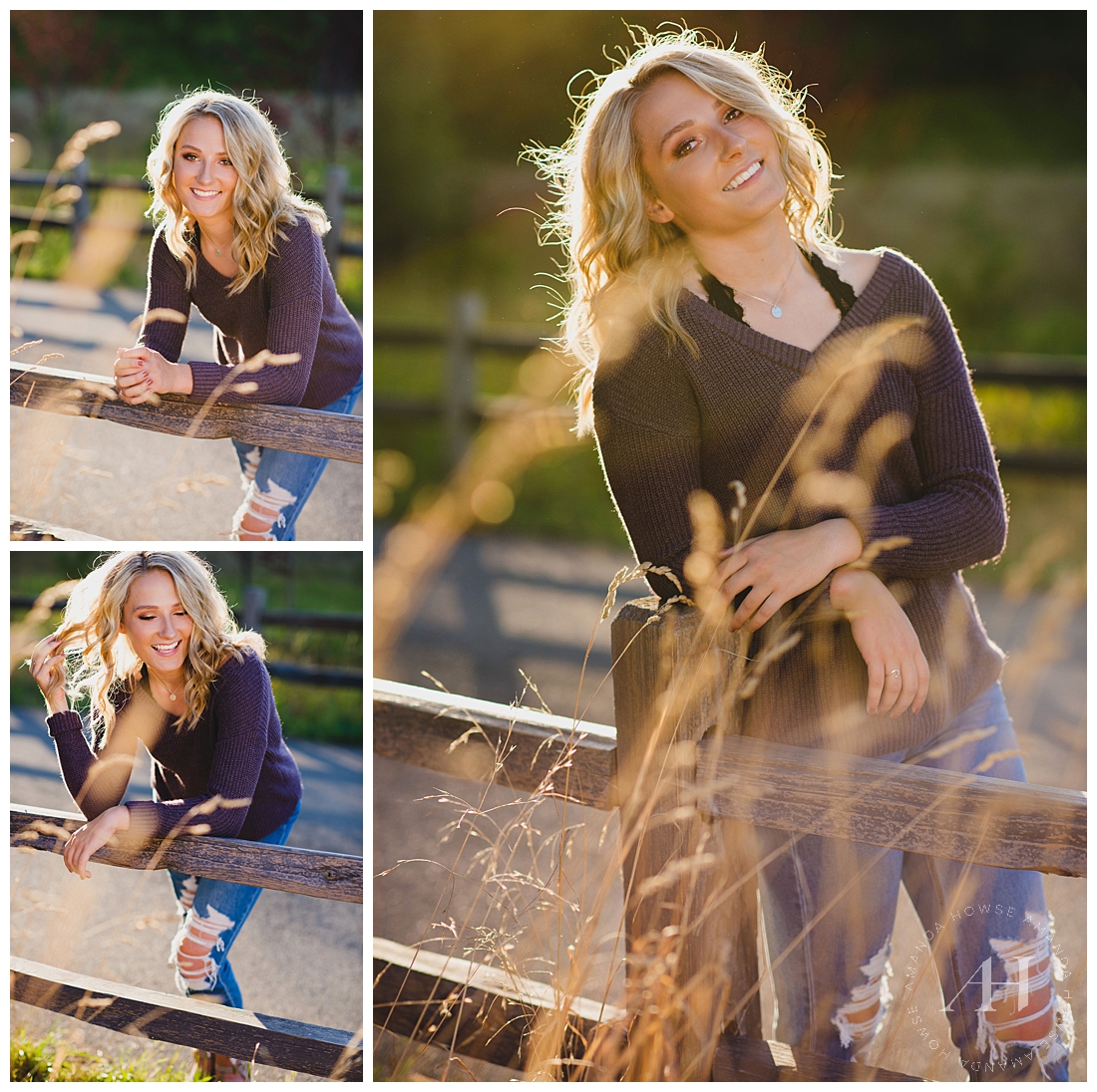 Country Senior Portraits with Tall Dry Grass photographed by Tacoma Senior Photographer Amanda Howse