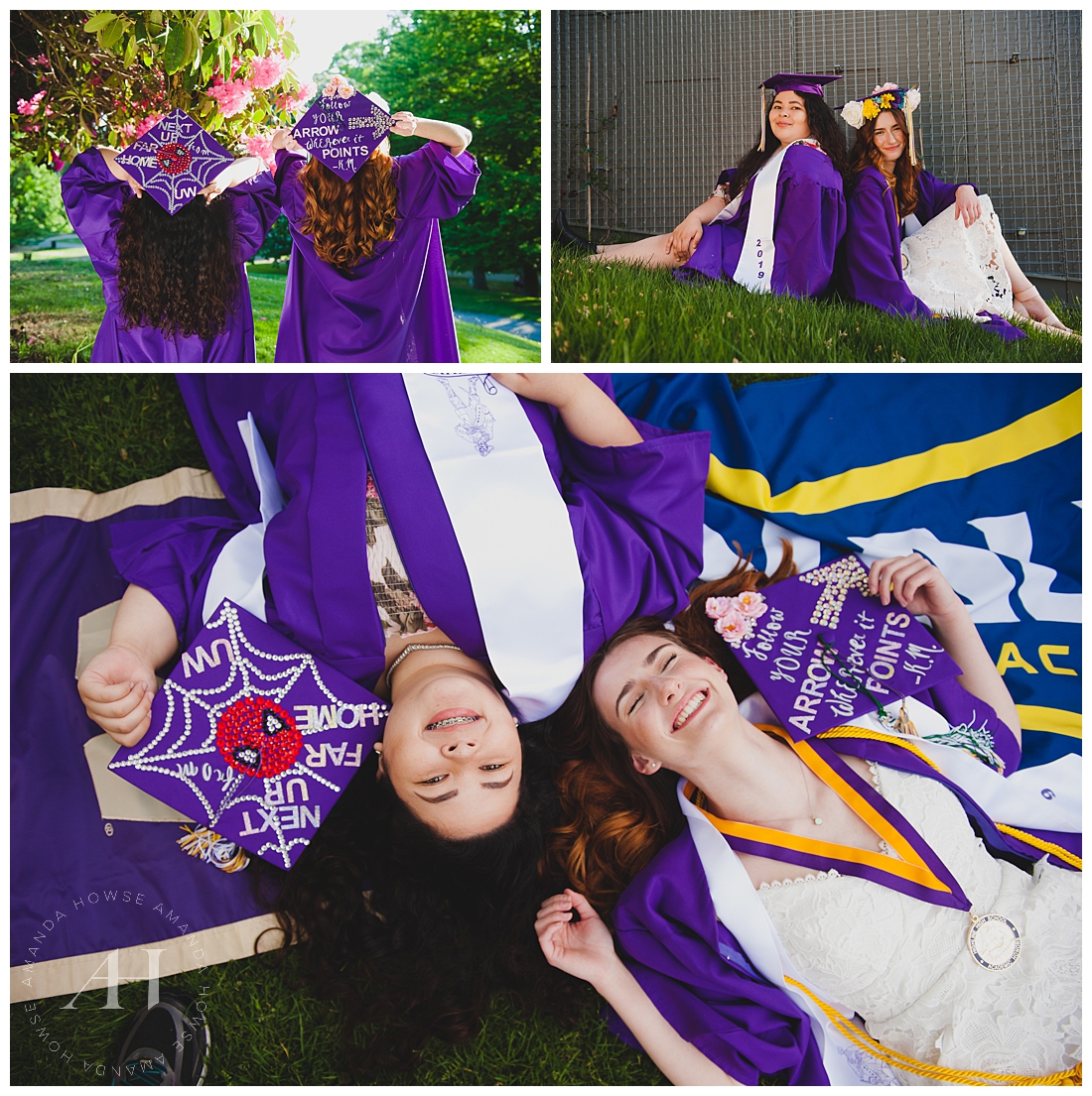 Personalized cap and gown portraits photographed by Tacoma Senior Photographer Amanda Howse