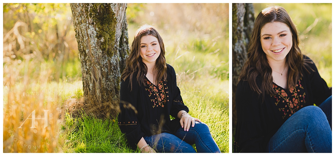 Casual senior portraits with outfit inspo Photographed by Tacoma Senior Photographer Amanda Howse