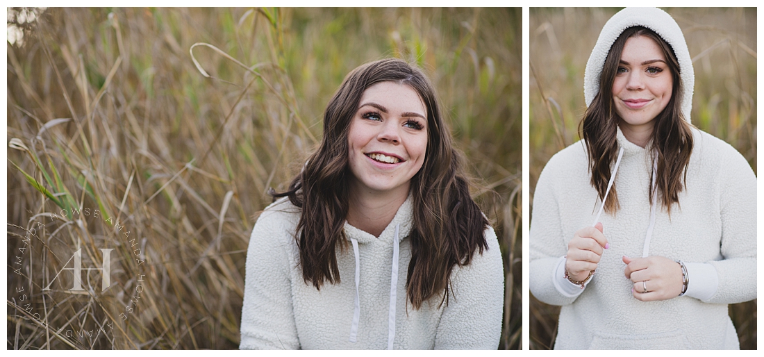 Cozy fall senior portraits with outfit ideas | Photographed by Tacoma Senior Photographer Amanda Howse