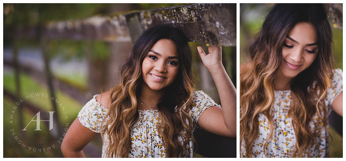 Rustic senior portraits at a farm with wood fencing Photographed by Tacoma Senior Photographer Amanda Howse