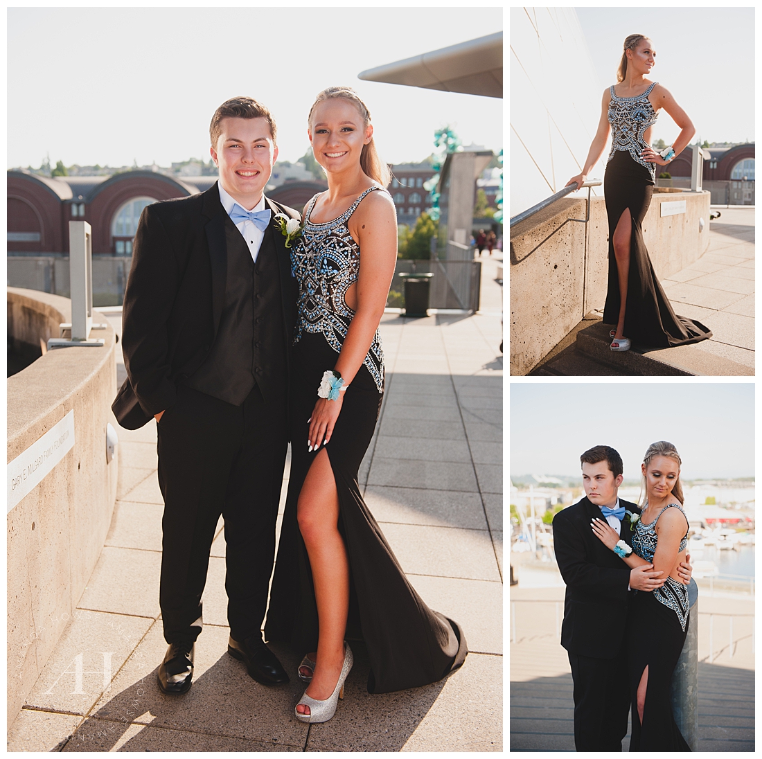 Modern prom portraits with date photographed by Tacoma senior photographer Amanda Howse