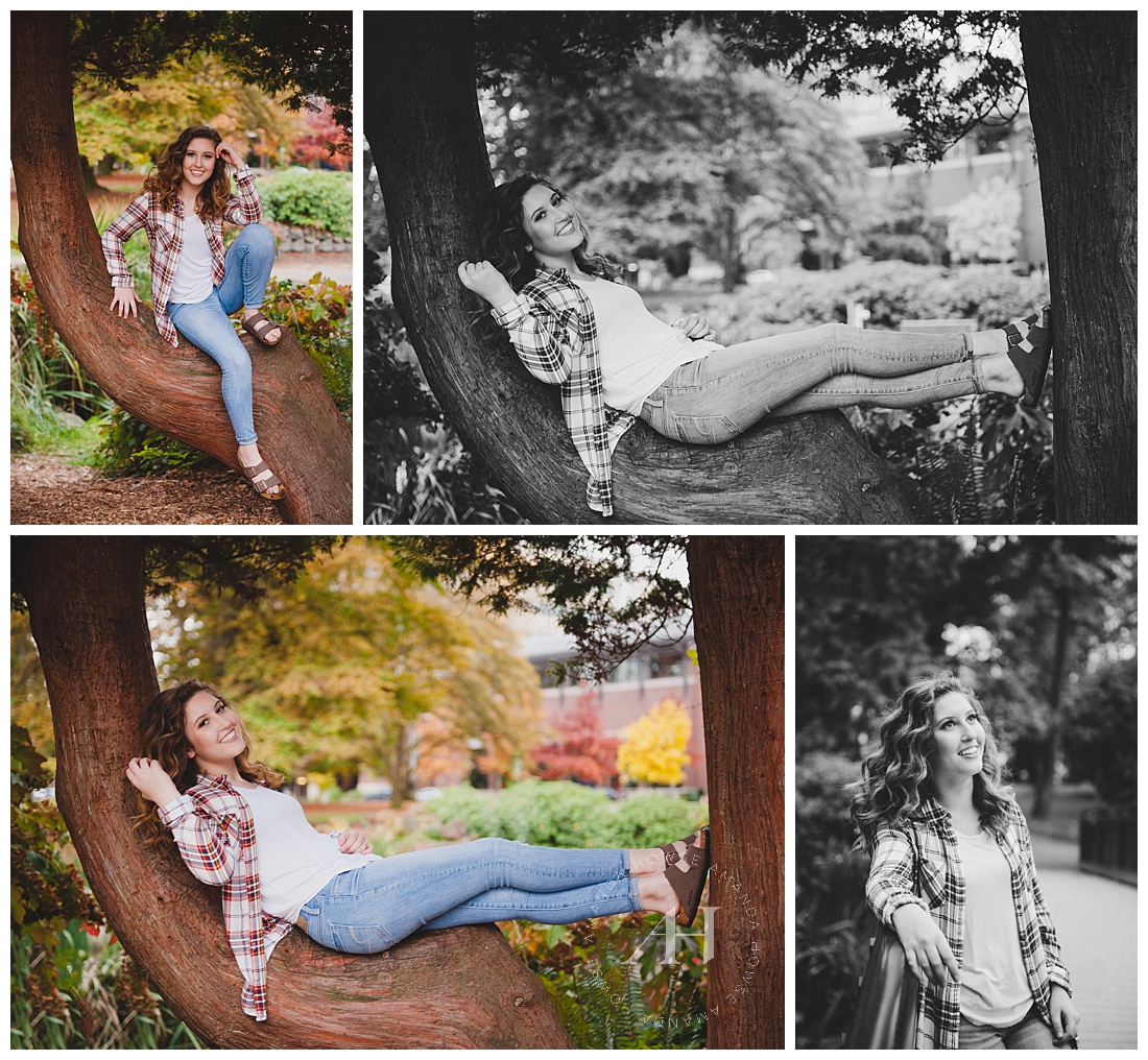 Autumn Senior Portraits in a Tree Photographed by Amanda Howse