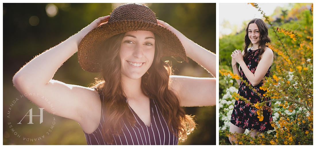 Sunny Senior Portraits with Cute Floppy Hat | Photographed by Tacoma Senior Photographer Amanda Howse