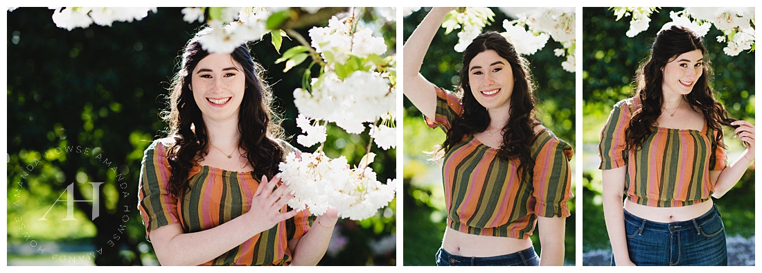 Senior Portraits with Blooming Flowers | Photographed by Amanda Howse