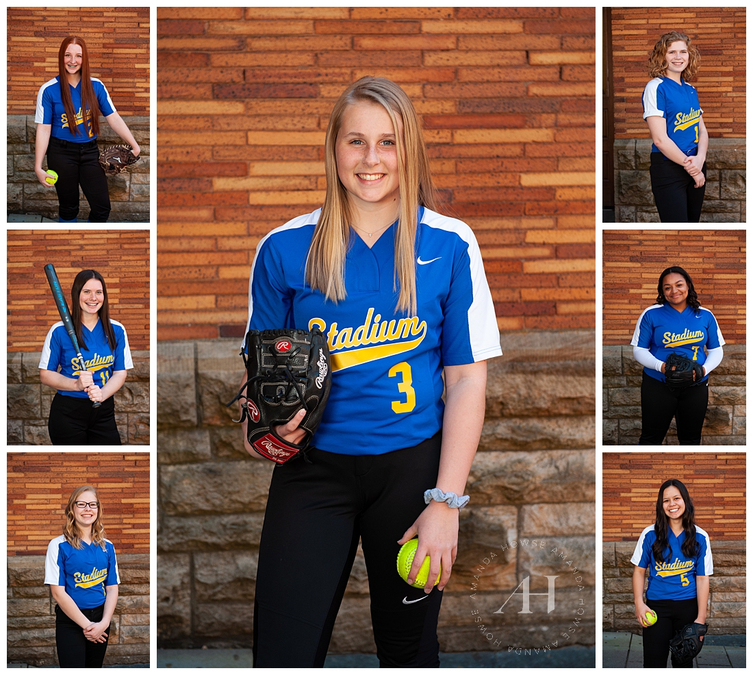 Stadium High School Softball Portraits | Senior Sports Photographer Amanda Howse